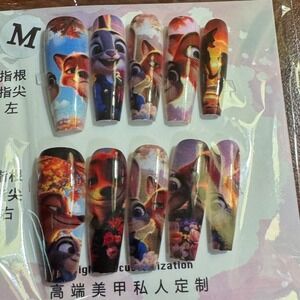 Zootopia Press On Nails Medium Size, Custom Nail Design, Cartoon‎ Character